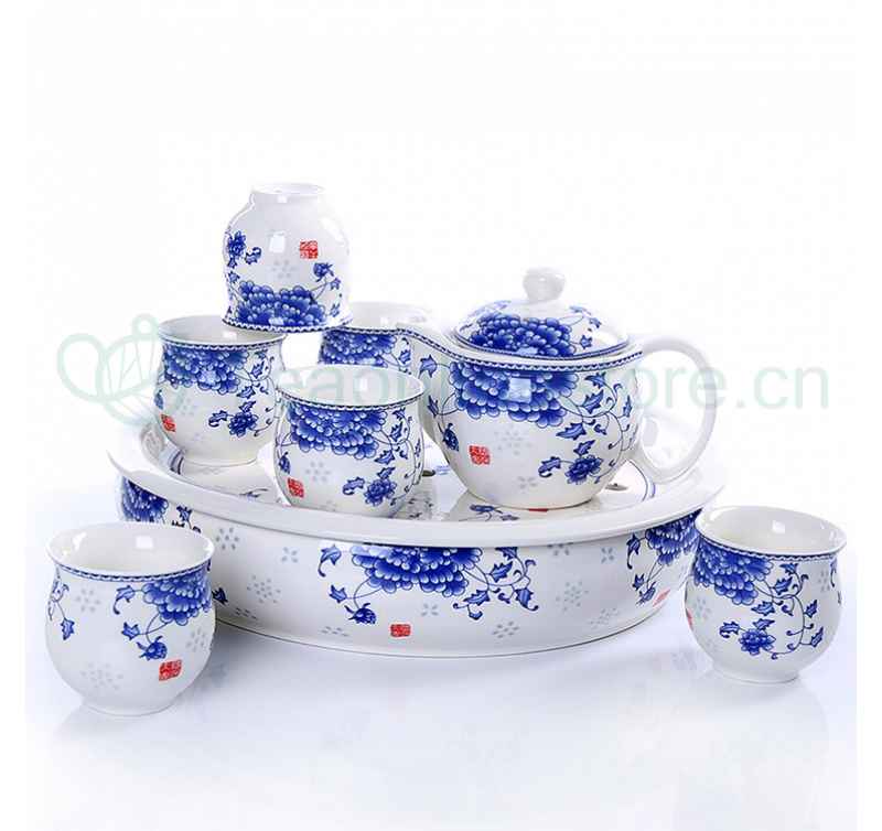 Arizona Jingdezhen Porcelain Tea Set With Tray Online Sale
